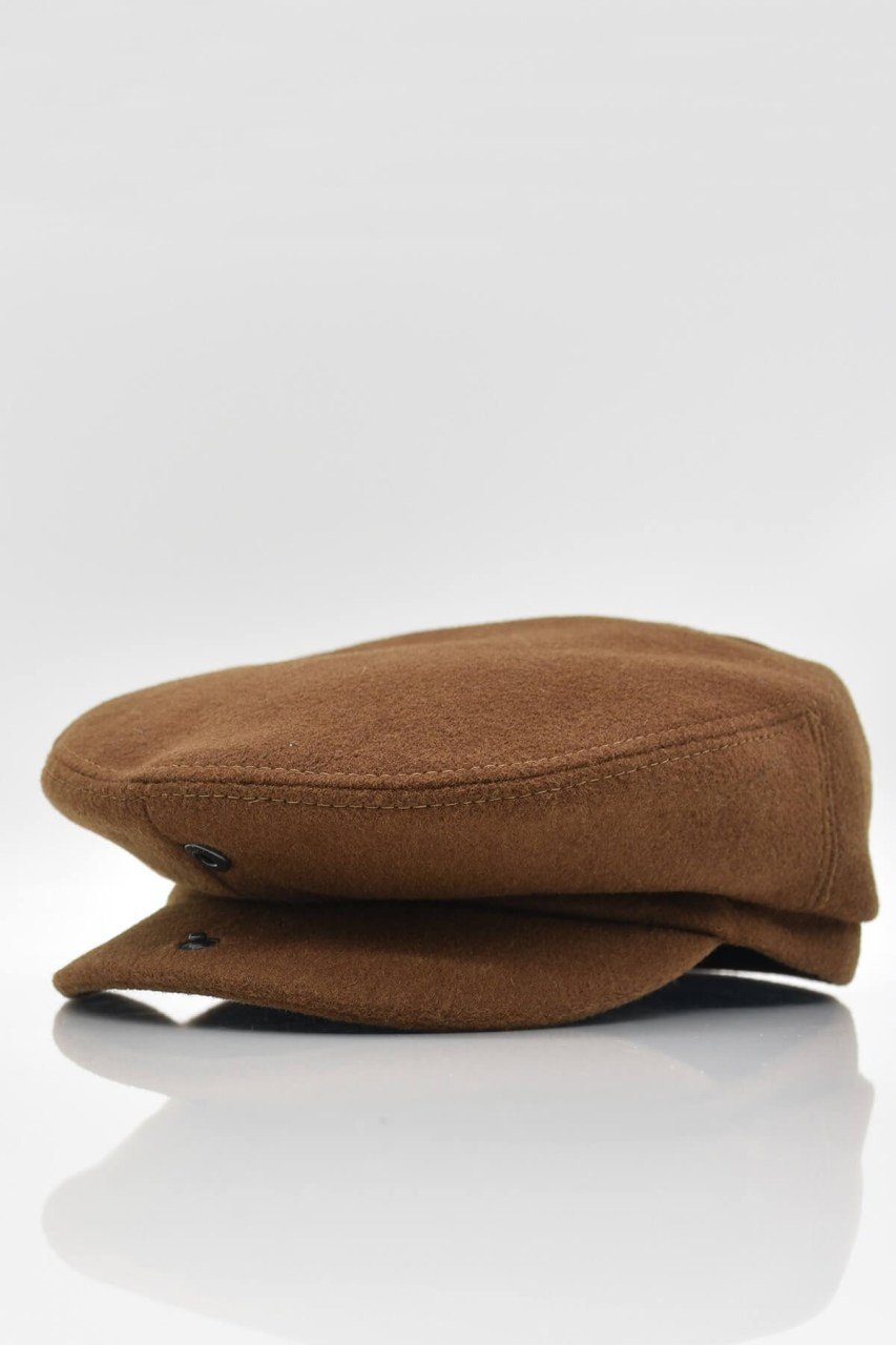 Erkek Kahve İngiliz Şapka Newsboy Kasket Flat Cap
