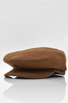 Erkek Kahve İngiliz Şapka Newsboy Kasket Flat Cap