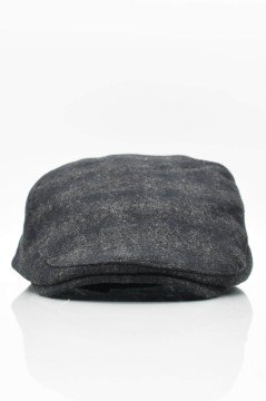 Erkek Kasket Şapka Heritage Flat Cap Yünlü - Füme