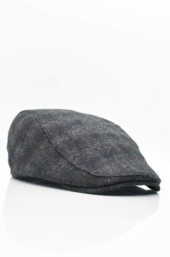 Erkek Kasket Şapka Heritage Flat Cap Yünlü - Füme