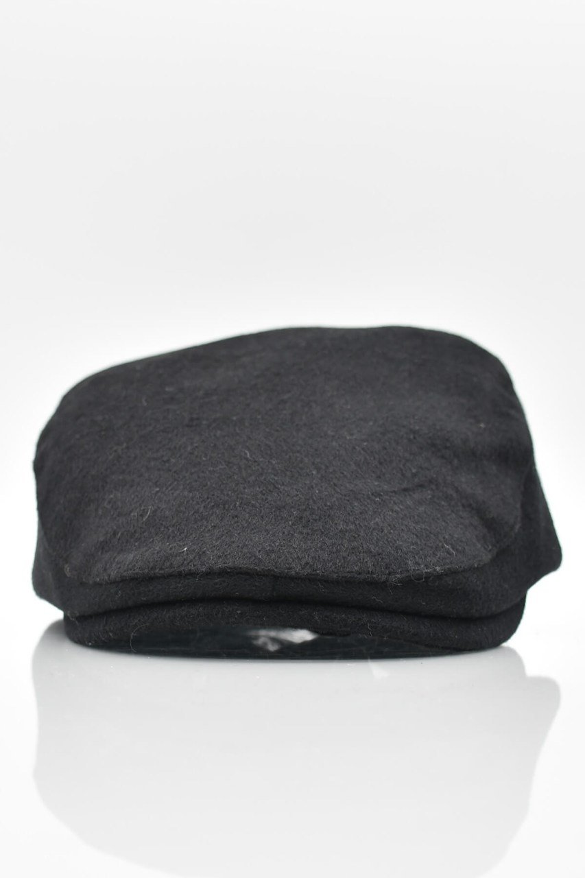 Siyah Yünlü Kışlık Erkek Kasket Driver Şapka Flat Cap