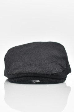 Siyah Yünlü Kışlık Erkek Kasket Driver Şapka Flat Cap