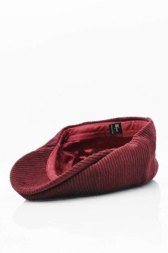 Kadife Newsboy Kasket Şapka-Bordo