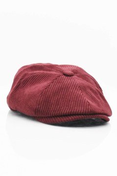 Kadife Newsboy Kasket Şapka-Bordo