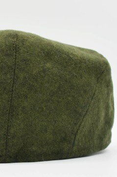 Erkek Önü Çıtçıtlı Yünlü Holigan Kasket-Haki