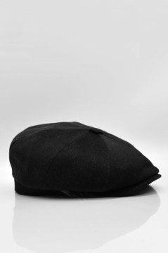 Erkek Şapka Siyah Yün Kasket Flat Cap