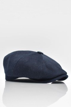 Erkek Şapka Lacivert Yün Kasket Flat Cap