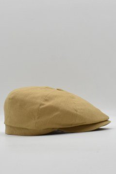 Erkek Kasket İngiliz Yazlık Keten Newsboy Şapka - Camel