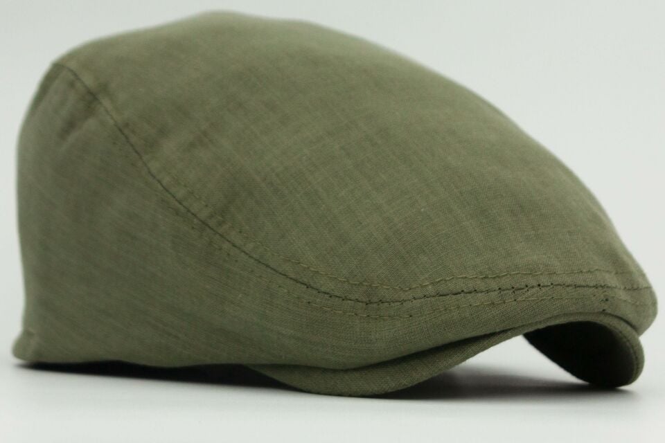 Yeşil Kasket Pamuklu London Flat Cap Şapka