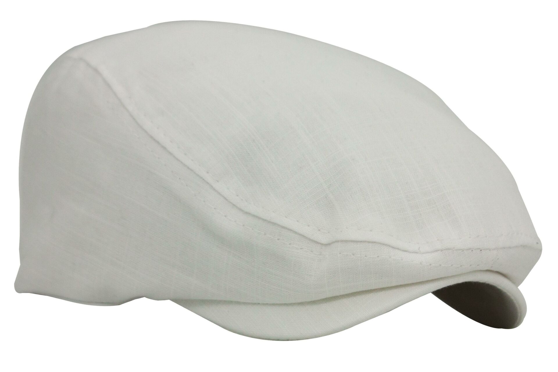 Beyaz Kasket Pamuklu London Flat Cap Şapka