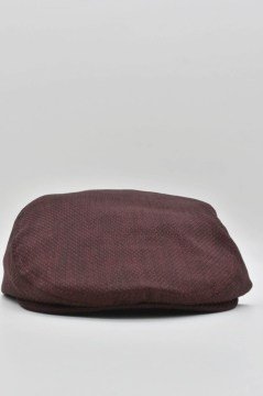 Erkek Şapka %100 Keten Kasket - Bordo