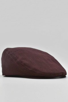 Erkek Şapka %100 Keten Kasket - Bordo