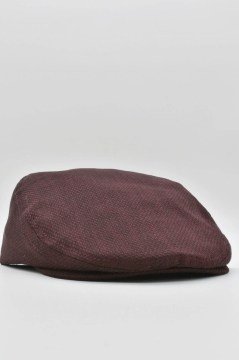 Erkek Şapka %100 Keten Kasket - Bordo