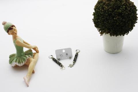 3 Yaprak Yonca Figürlü Küpe Seti gümüş Renkli 3 set