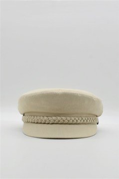 Erkek Şapka Driver Kasket Flat Cap Kaptan Şapkası - Bej