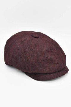 Erkek 8 Parça Keten Kasket - Bordo