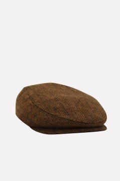 Erkek Şapka Kışlık Trend Flat Cap Yün Kasket Camel