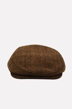 Erkek Şapka Kışlık Trend Flat Cap Yün Kasket Camel