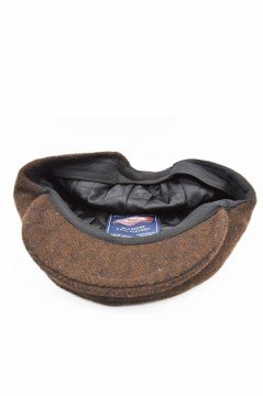 Erkek Şapka Kışlık Trend Flat Cap Yün Kasket Kahve