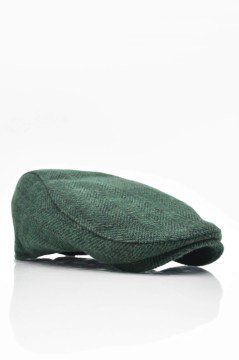 Erkek Yün Şapka Heritage Kışlık Kasket Flat Cap-Yeşil