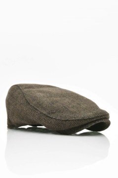 Erkek Yün Şapka Heritage Kışlık Kasket Flat Cap-Açık Kahve