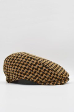 Desenli Camel Erkek Kasket Driver Şapka Flat Cap