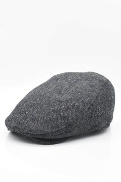 Erkek Kasket Balıksırtı Kışlık Flat Cap Yün Kasket