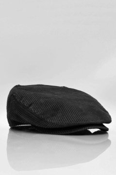 Erkek Kasket Kadife Şapka Flat Cap-Siyah