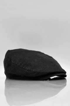 Erkek Kasket Kadife Şapka Flat Cap-Siyah