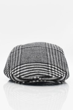 Erkek Kasket Yün Ekose Tartan Scotch Cap Şapka Antrasit