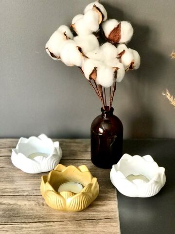 Lotus Çiçeği Mumluk 3'lü Set