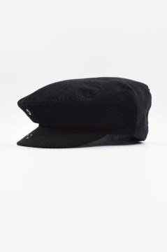 Erkek Kasket Kadife Siyah Şapka Flat Cap