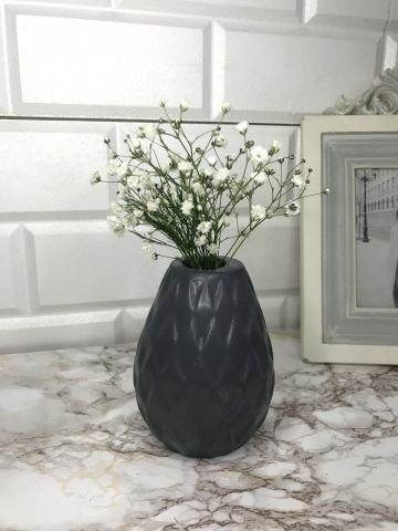 Vazo Antrasit Dekoratif Vazo Beyaz Hediyelik Vazo