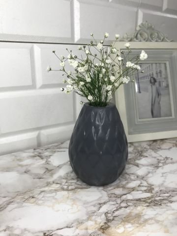 Vazo Antrasit Dekoratif Vazo Beyaz Hediyelik Vazo