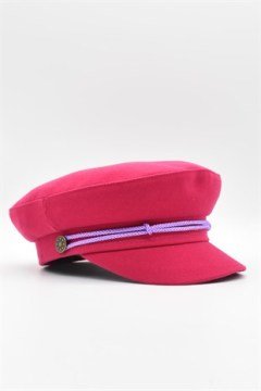 Kadın Denizci Stili Pembe Kasket Şapka