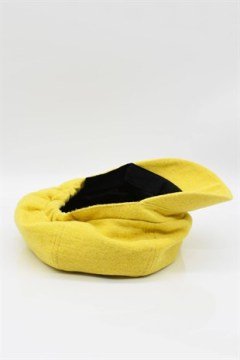 Sarı Bayan Şapka Kadın Kasket Yün Flat Cap
