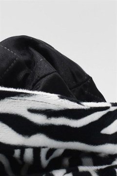 Kadın Zebra Desenli Yumuşak Bucket Şapka Siyah-Beyaz