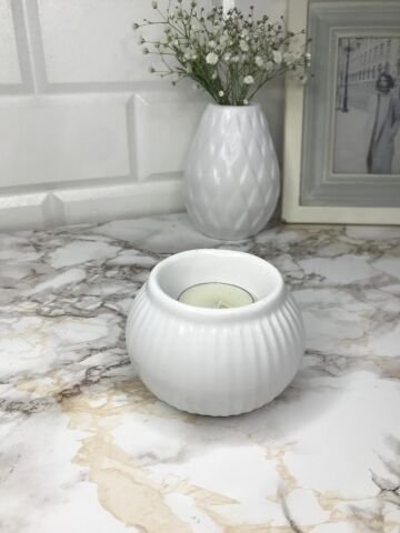 Tealight Mumluk Dekoratif Tealight Mumluk Beyaz