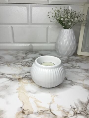 Tealight Mumluk Dekoratif Tealight Mumluk Beyaz