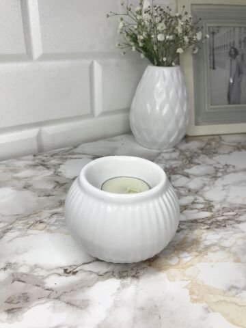 Tealight Mumluk Dekoratif Tealight Mumluk Beyaz