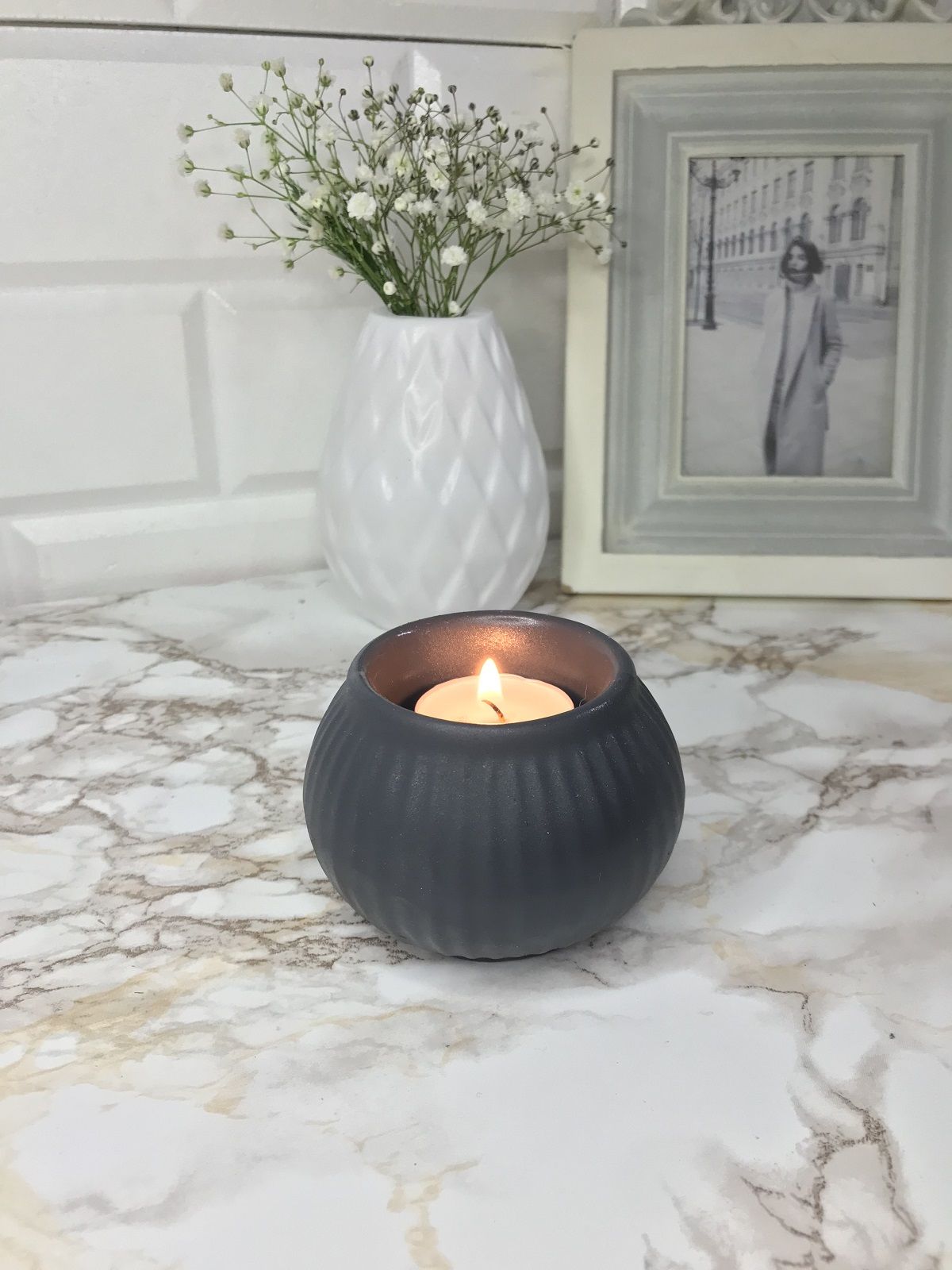 Tealight Mumluk Dekoratif Tealight Mumluk Antrasit