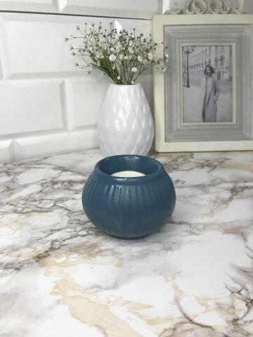 Tealight Mumluk Dekoratif Tealight Mumluk Petrol Mavi