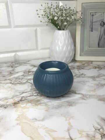 Tealight Mumluk Dekoratif Tealight Mumluk Petrol Mavi