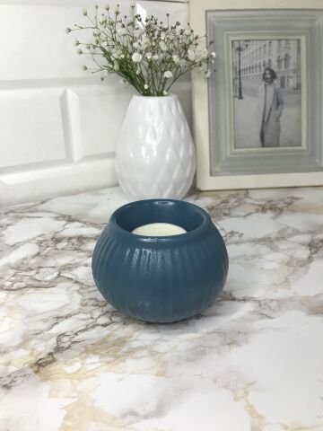 Tealight Mumluk Dekoratif Tealight Mumluk Petrol Mavi