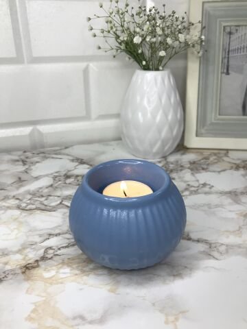 Tealight Mumluk Dekoratif Tealight Mumluk İndigo Mavi