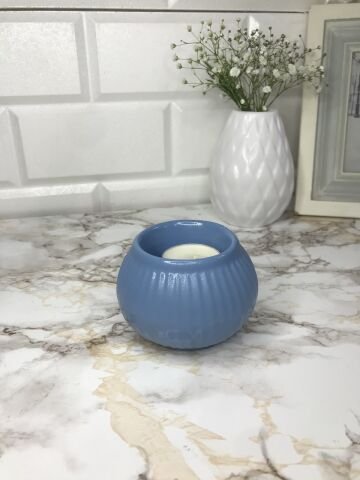 Tealight Mumluk Dekoratif Tealight Mumluk İndigo Mavi