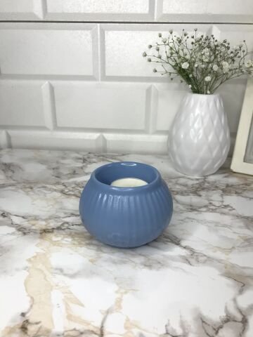 Tealight Mumluk Dekoratif Tealight Mumluk İndigo Mavi