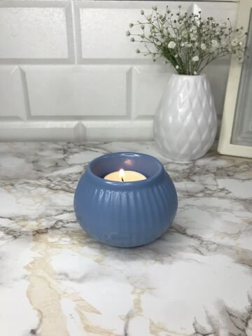 Tealight Mumluk Dekoratif Tealight Mumluk İndigo Mavi