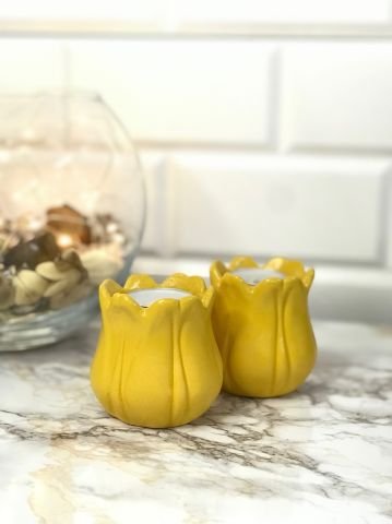 Tealight Mumluk Dekoratif Tealight Mumluk Sarı