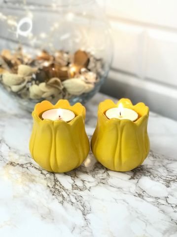 Tealight Mumluk Dekoratif Tealight Mumluk Sarı